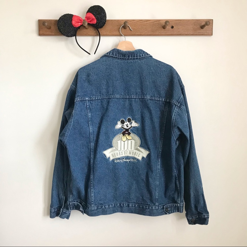 Disney Collector's Vintage Mickey 100 Years of Magic Denim Jean Jacket Large